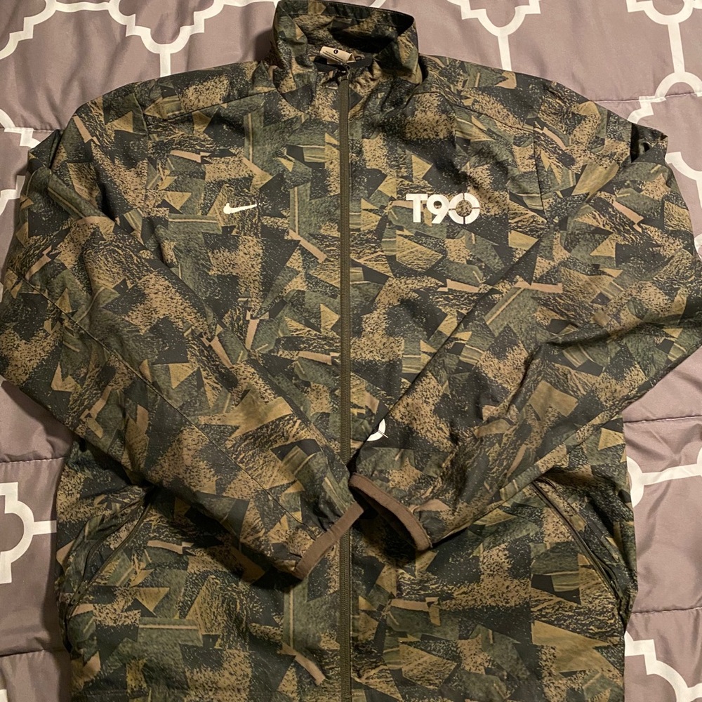 Nike T90 Men's Camo Track Jacket - Olive/Black